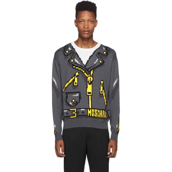 Photo: Moschino Grey The Sims Edition Pixel Sweater