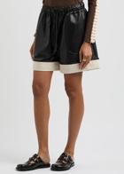 JW Anderson Contrast Leather Shorts Black