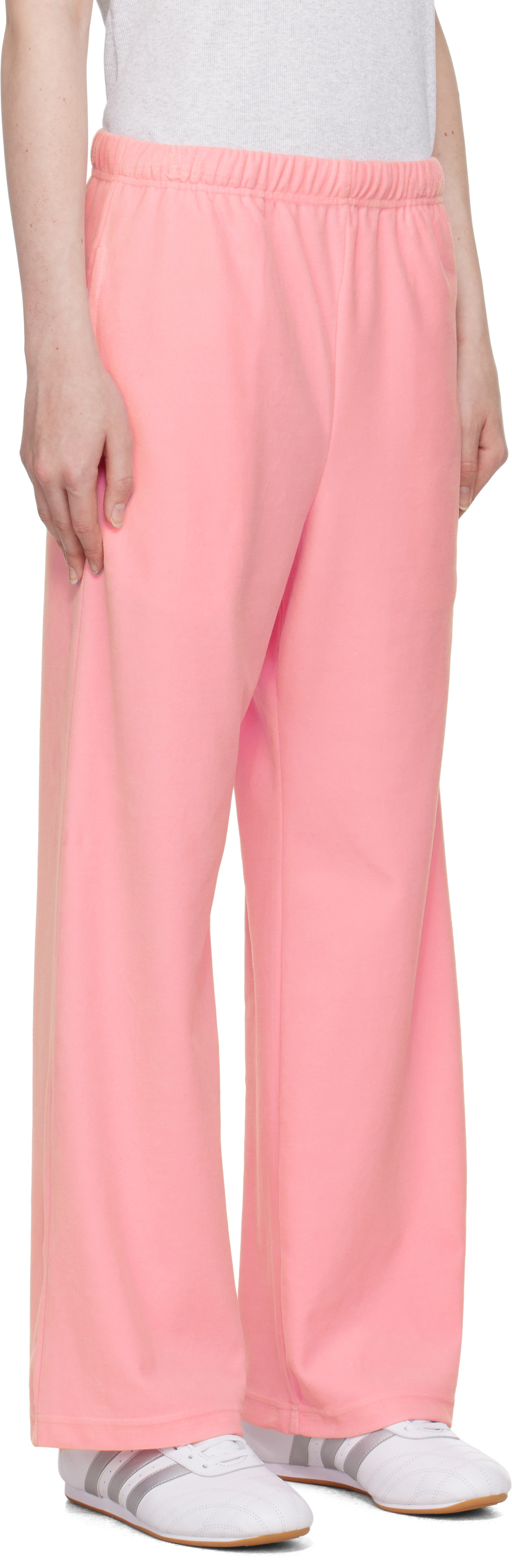 BAPE Pink Crystal Stone Ape Head Velour Lounge Pants