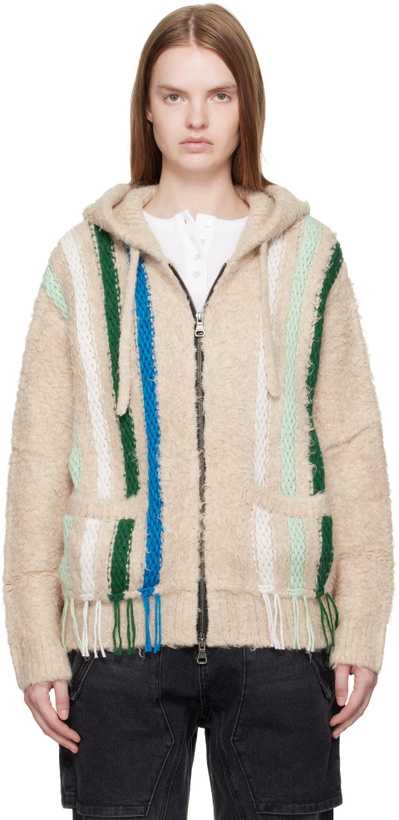 Photo: Andersson Bell Off-White Reverse Stripe Knit Hoodie