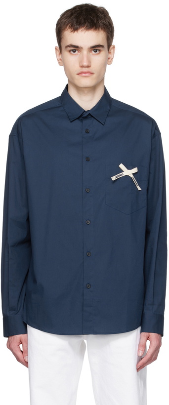 Photo: Jacquemus Navy Le Chouchou 'La Chemise Simon' Shirt