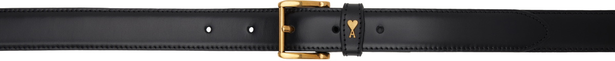 AMI Paris Black Leather Paris Paris Belt