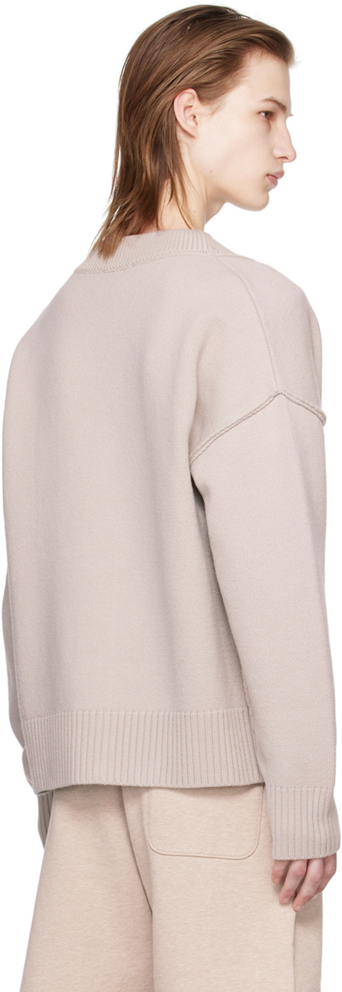 AMI Paris Beige Ami de Cur Cardigan AMI