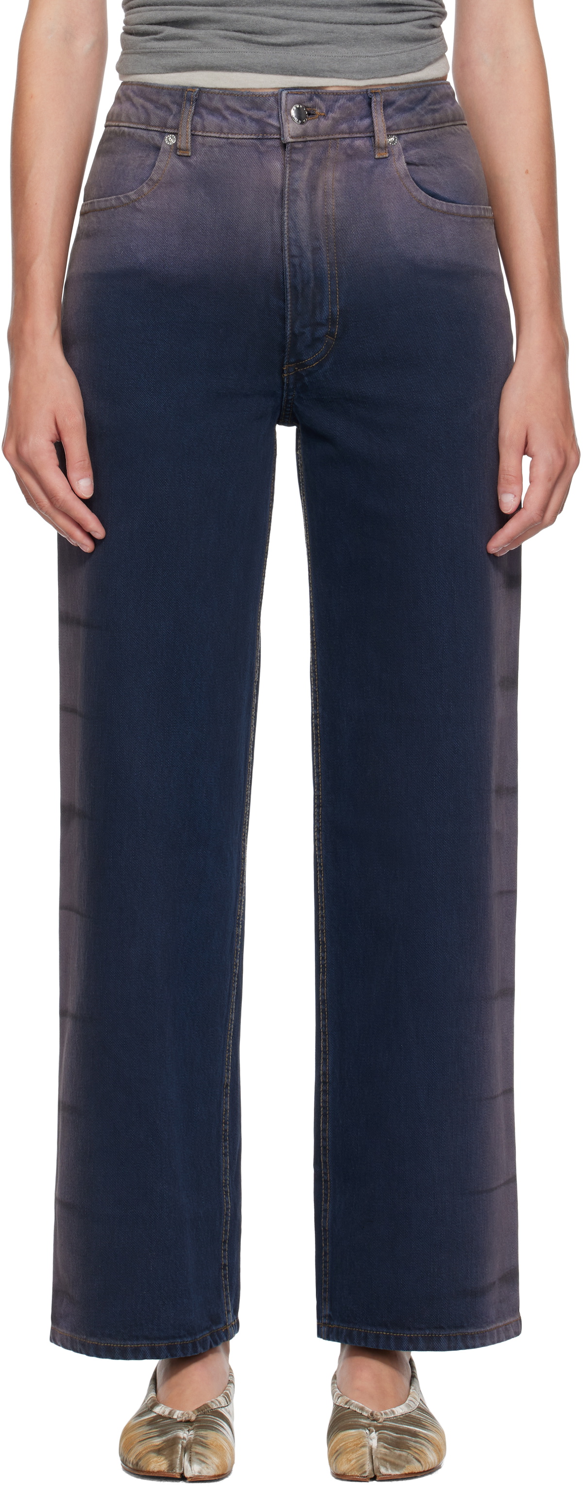 Eckhaus Latta Blue & Purple Wide Leg Jeans