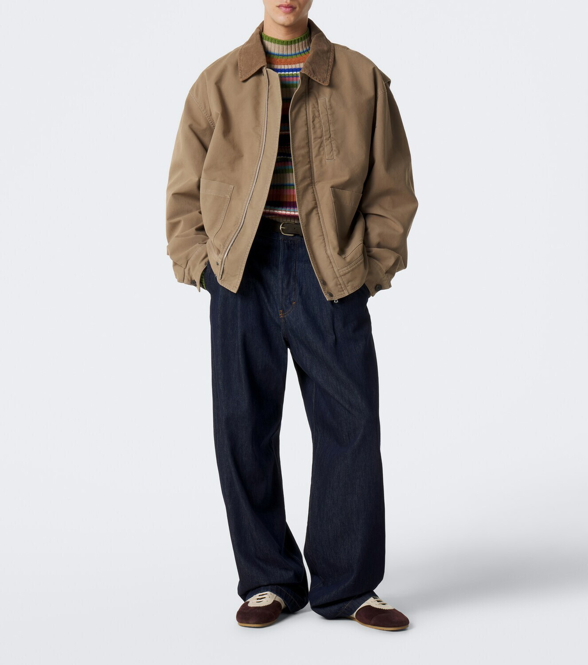 Dries Van Noten Corduroy-trimmed cotton field jacket