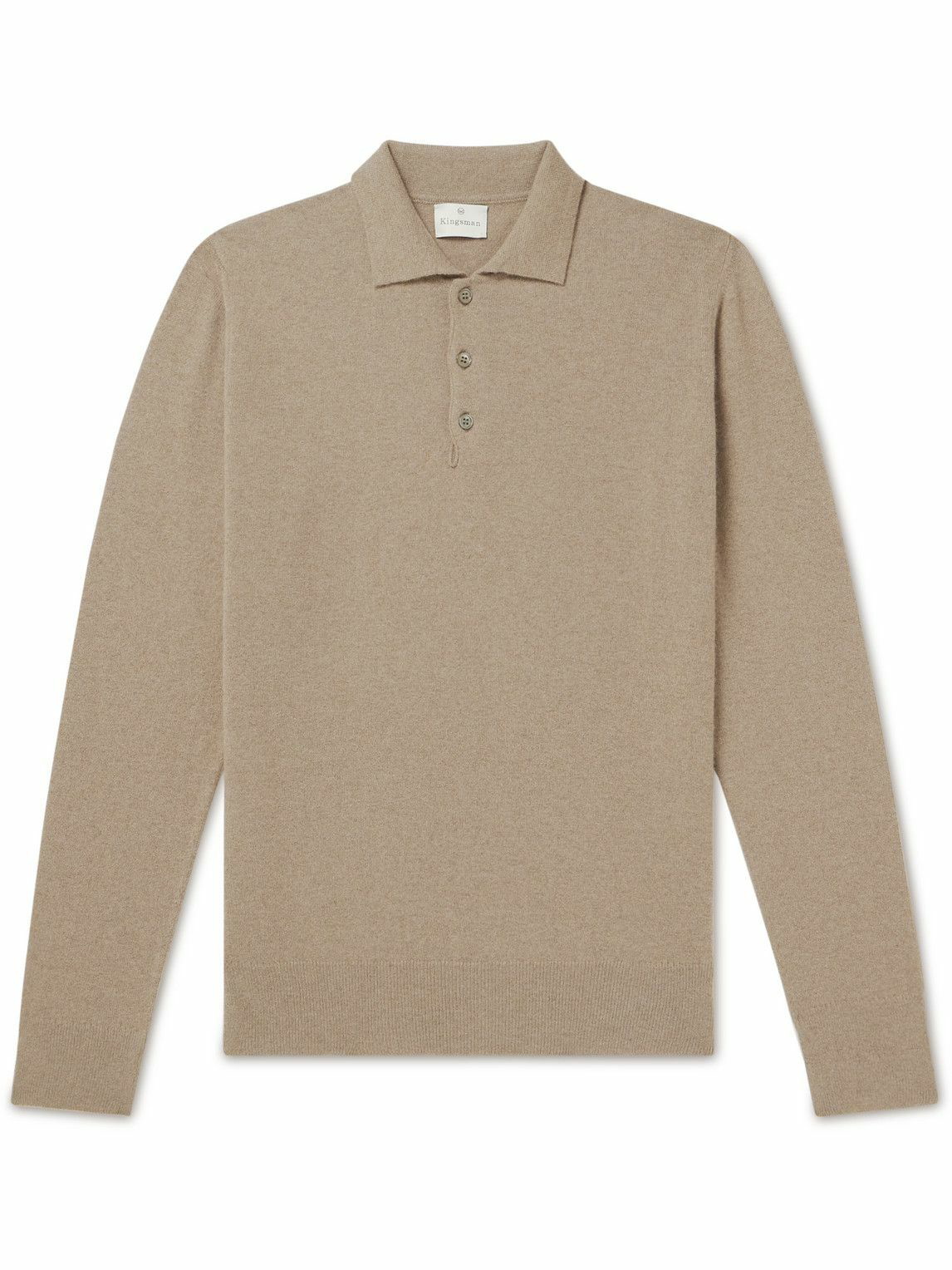 Kingsman - Wade Merino Wool and Cashmere-Blend Polo Shirt - Neutrals ...