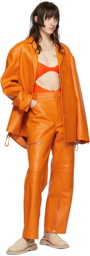 Jacquemus Orange 'Le Cargo Aranciu' Lambskin Pants