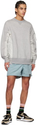 sacai Gray & Off-White Sponge Sweat MA-1 Sweatshirt