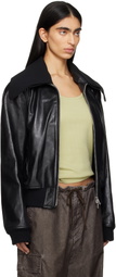 OUR LEGACY Black Pharos Leather Bomber Jacket