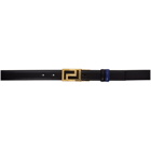 Versace Reversible Black and Blue Leather Belt