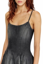 Diesel Denim mini dress with lightweight skirt - Dresses Womens in Grey
