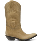 Versace Beige Houston Leather Texan Boots