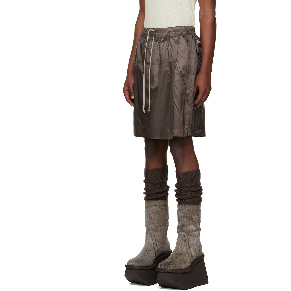 Rick Owens Moncler + Rick Owens Gray Kiltshorts