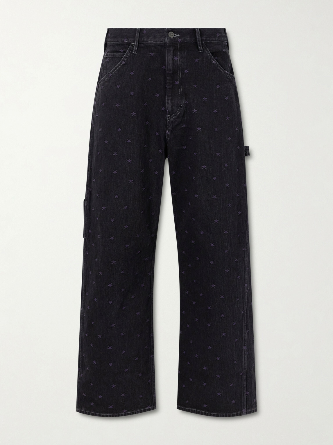 Needles - Painter Straight-Leg Embroidered Jeans - Black