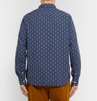 Albam - Embroidered Cotton-Chambray Shirt - Men - Dark denim