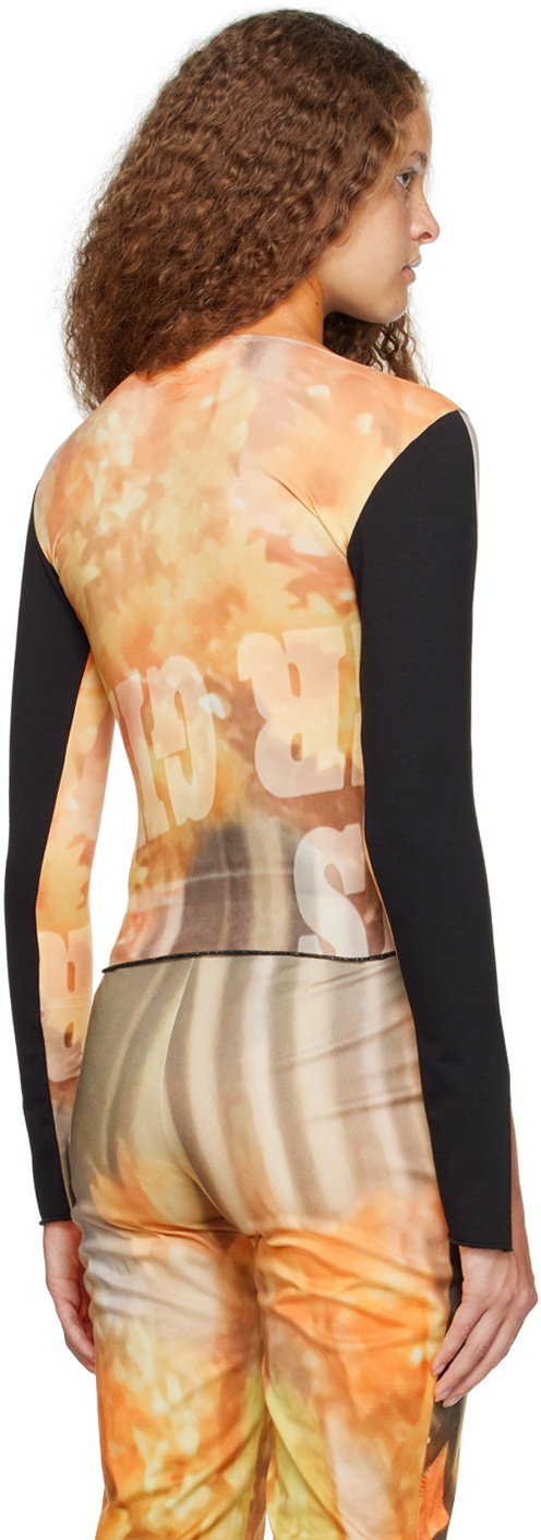 ELLISS Orange Sunflower Long Sleeve T-Shirt