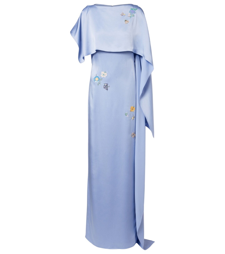 Photo: Erdem Embellished caped satin cady gown