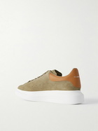 McQueen - Leather-Trimmed Suede Sneakers - Brown