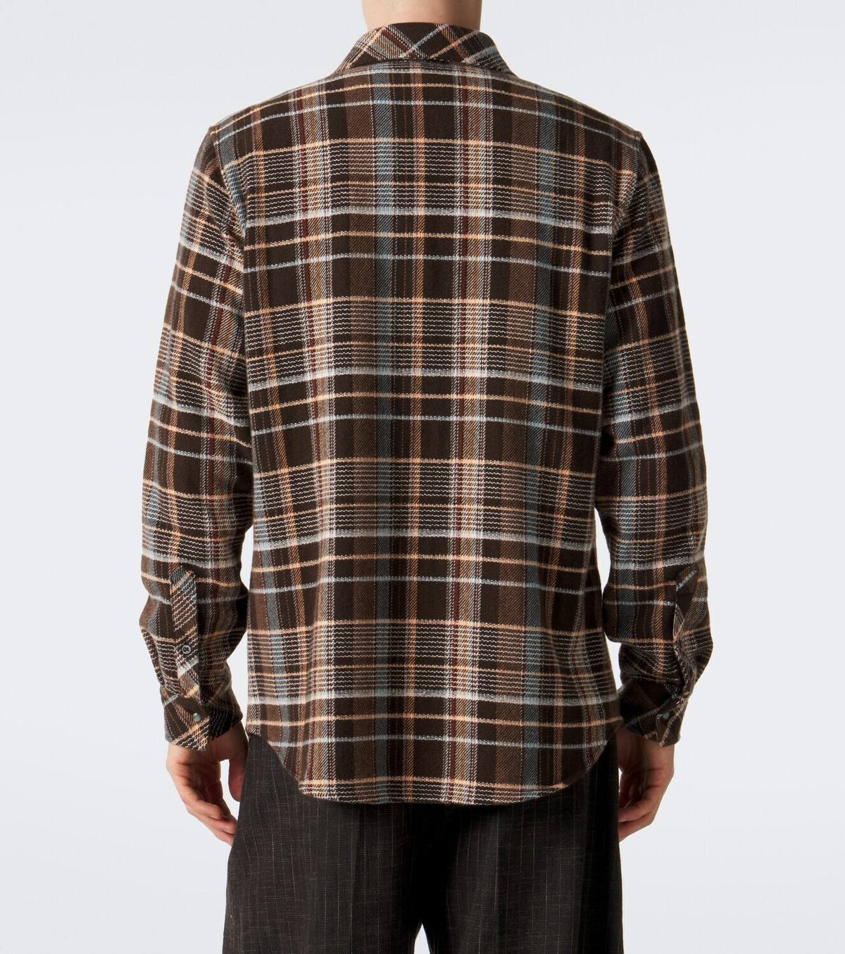 God's True Cashmere Wilderness plaid cashmere shirt with emeralds