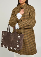 Valentino Nellcôte Studded Suede Tote - Dark Brown - One Size