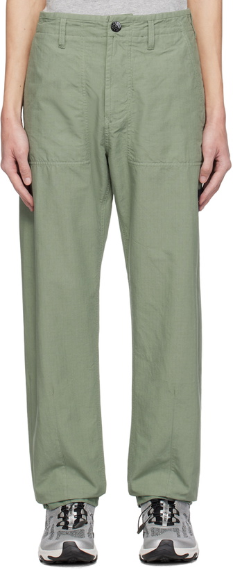 Photo: Stone Island Green Garment-Dyed Trousers