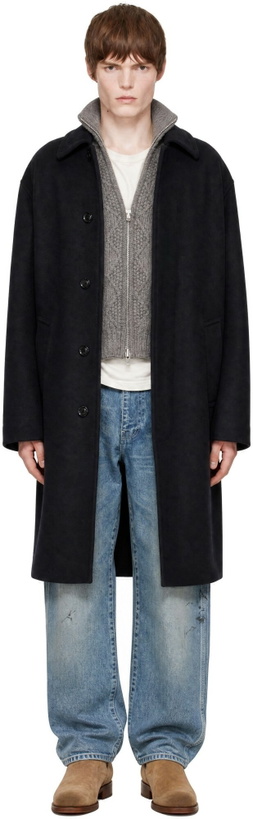 Photo: vowels Black Wool Overcoat