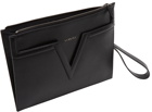 Versace Black Leather V Pouch