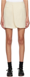 AURALEE Beige Stripe Miniskirt