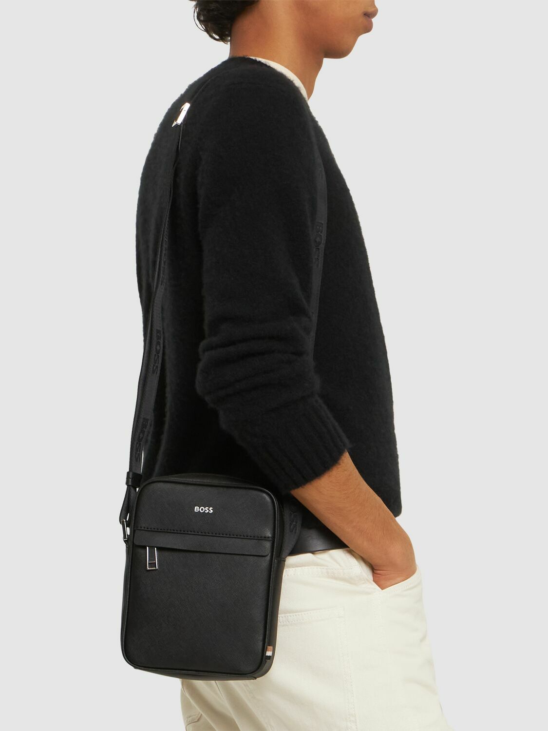 BOSS - Zair Zip Leather Crossbody Bag BOSS