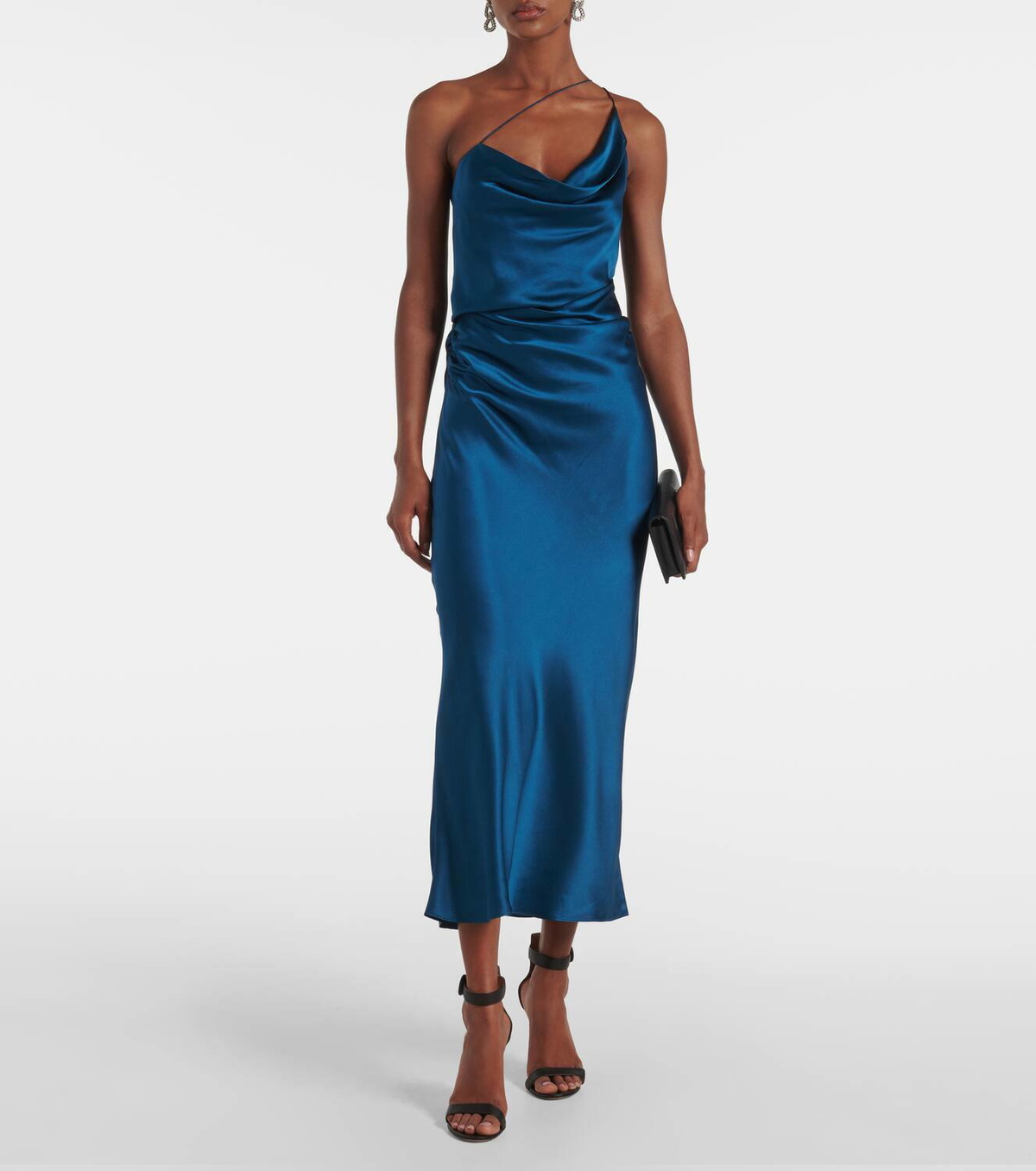 The Sei One-shoulder silk satin maxi dress