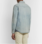 Polo Ralph Lauren - Slim-Fit Distressed Denim Western Shirt - Blue