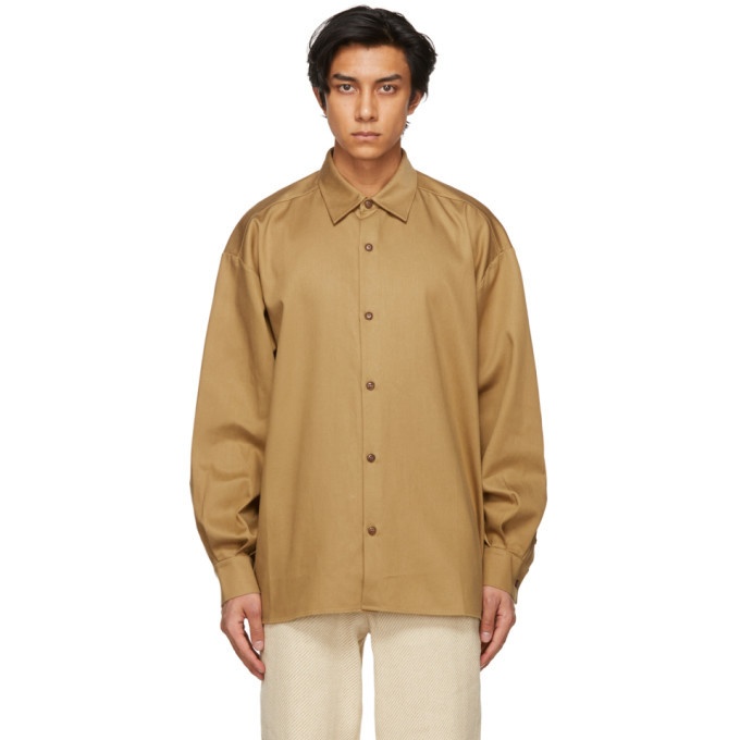 Photo: King and Tuckfield Brown Pleated Sleeve Oversized Shirt
