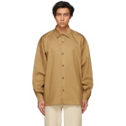 King and Tuckfield Brown Pleated Sleeve Oversized Shirt