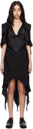 Kiko Kostadinov Black Fornax Draped Midi Dress