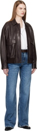 Weekend Max Mara Brown Gigante Leather Jacket