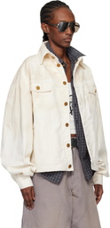 WILLY CHAVARRIA Off-White Chachi Denim Trucker Jacket