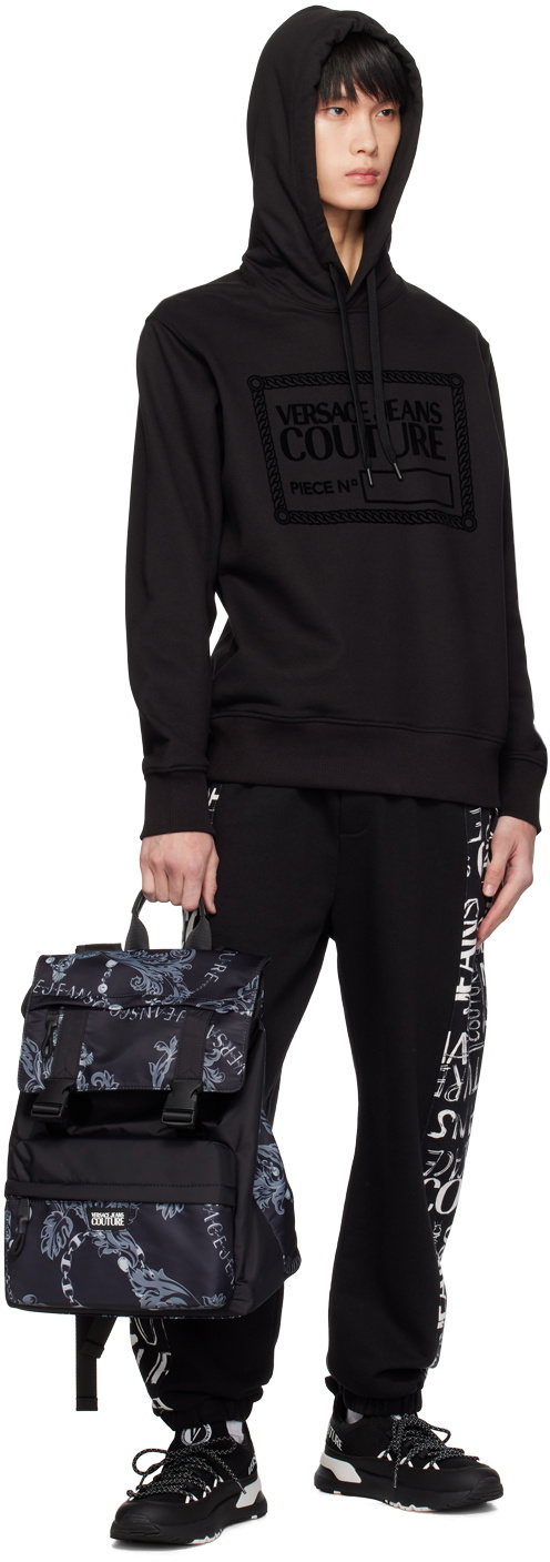 Versace Jeans Couture Black & Gray Iconic Backpack