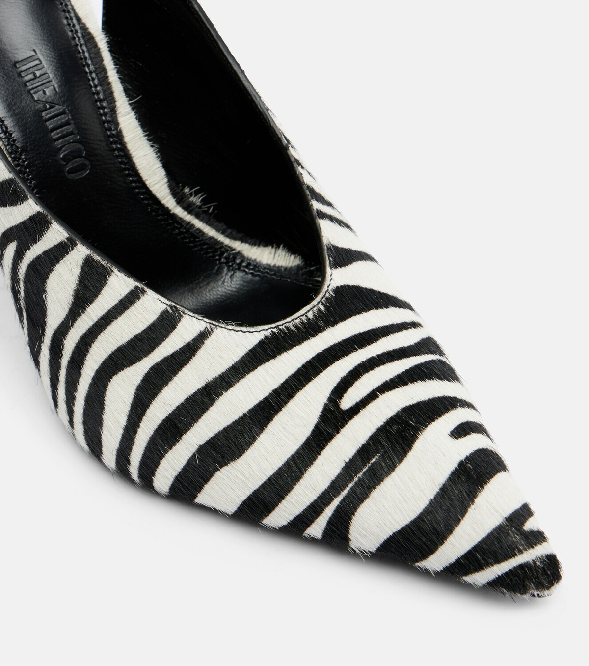The Attico Viper zebra-print calf hair pumps