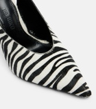 The Attico Viper zebra-print calf hair pumps