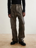 Rick Owens - Geth Wide-Leg Leather Trousers - Brown