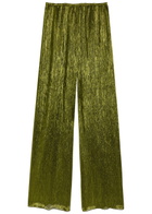 Forte_forte Lamé Voile Trousers Green