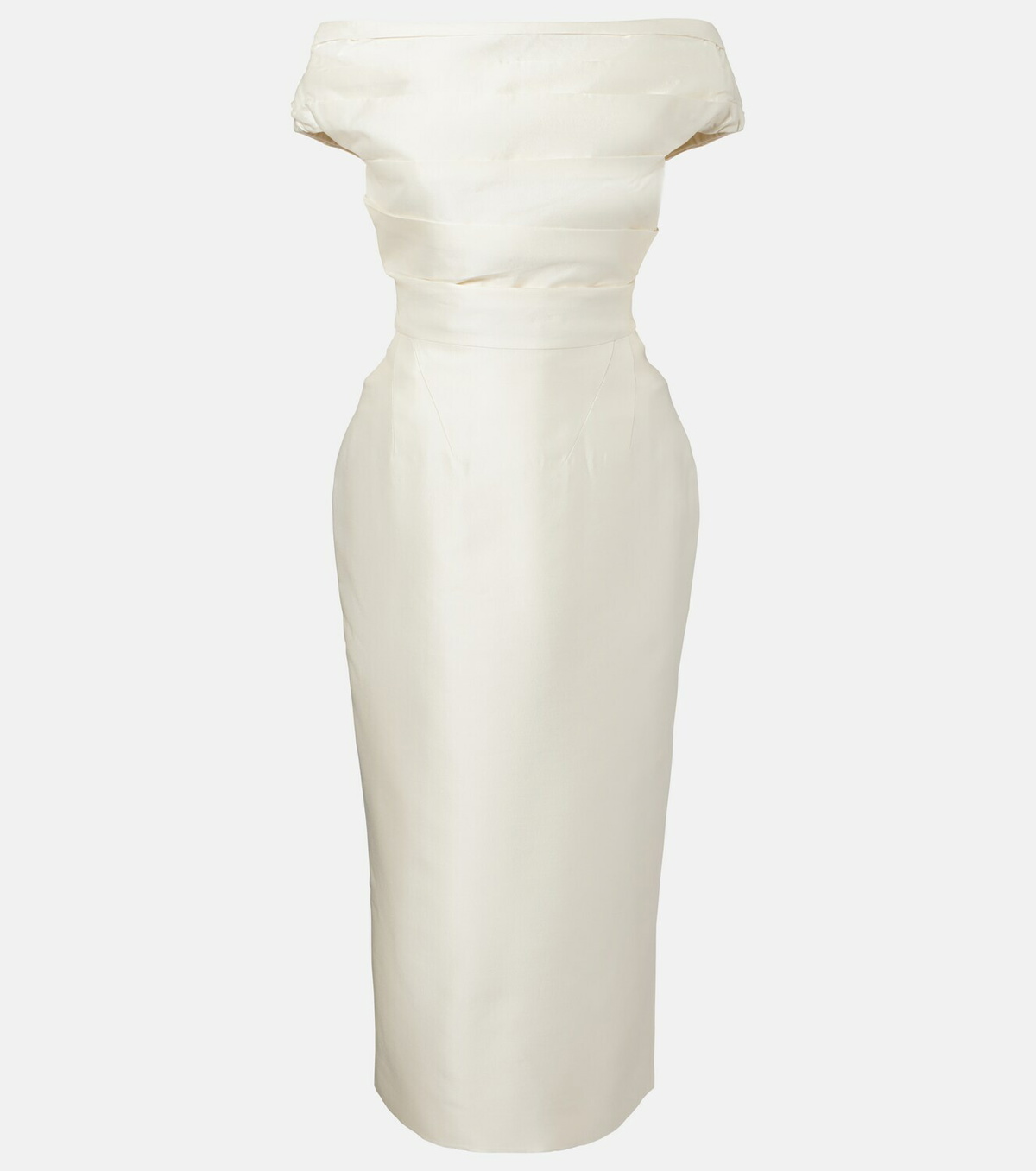 Rachel Gilbert Bronte off-shoulder wool and silk cocktail dress