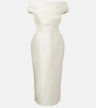 Rachel Gilbert Bronte off-shoulder wool and silk cocktail dress