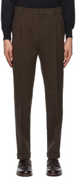 Loro Piana Brown Linen Two Pinces City Trousers