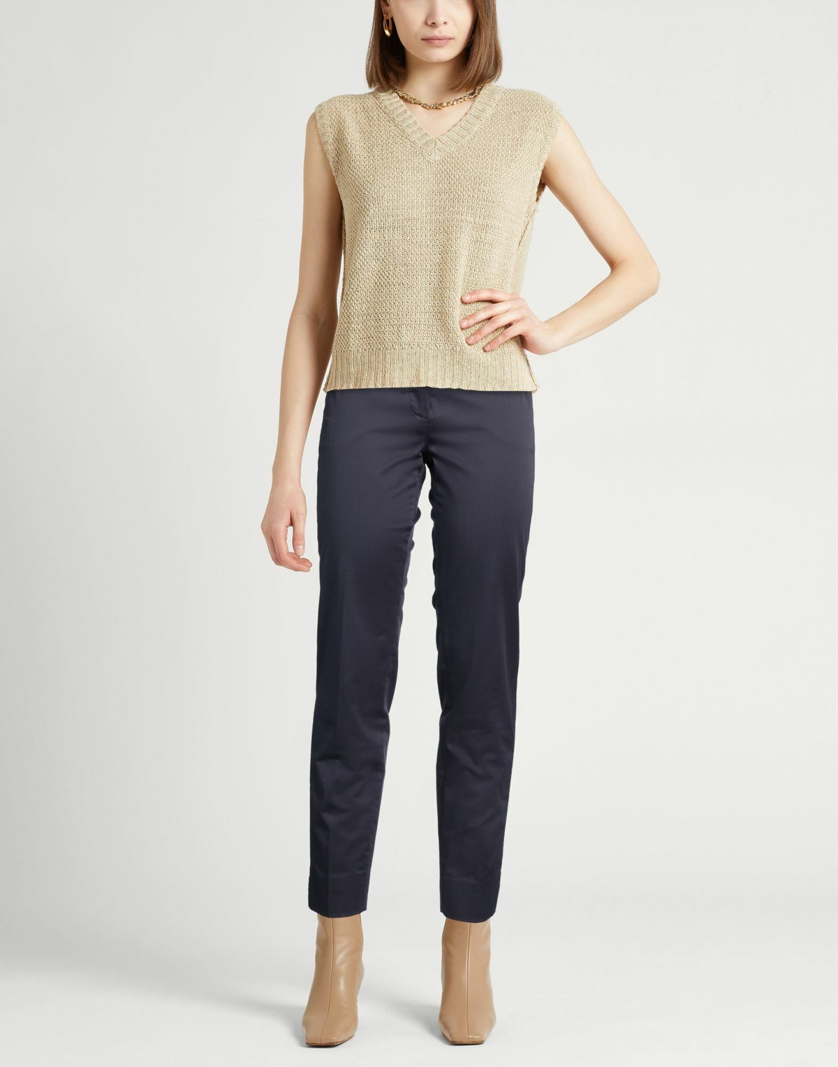 Peserico Icon 4718 Womens Pants in Midnight blue