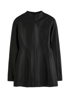 Aexae High-neck Leather Mini Dress Black