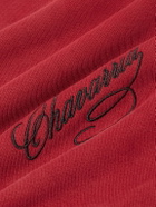 Willy Chavarria - Bravo Logo-Embroidered Cotton-Jersey Half-Zip Sweatshirt - Red