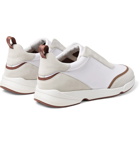 Loro Piana - Modular Walk Aqua Light Leather-Trimmed Shell and Suede Sneakers - White