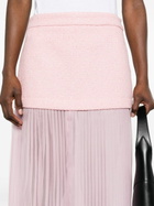 Gucci Pink Layered Silk-Tweed Midi Skirt
