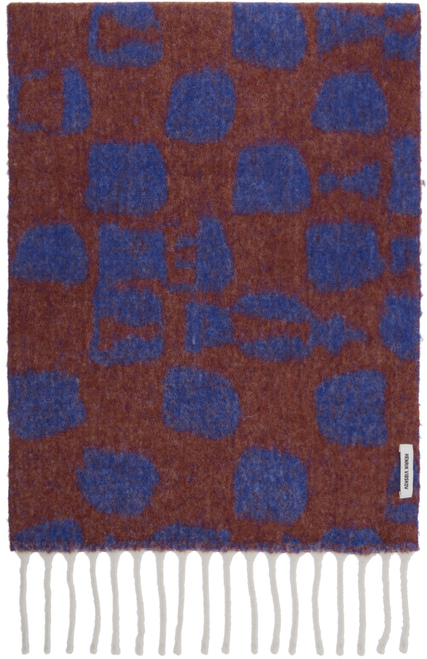 Henrik Vibskov Blue & Brown Chess Scarf